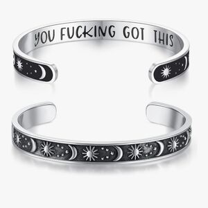 Inspirational Sun and Moon Cuff Bracelet